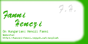 fanni henczi business card